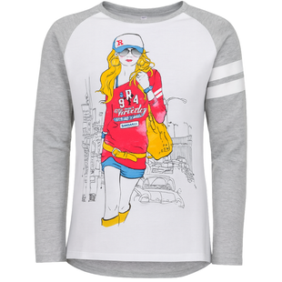 Girls&rsquo; long sleeve top Reporter Young &ldquo;Street Style Girl&rdquo; 143-42G-17-200 white, 146