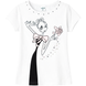 Girl's T-shirt Wojcik "Piekna Roza" White with Print and Rhinestones, 98