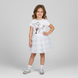 Girl's T-shirt Wojcik "Piekna Roza" White with Print and Rhinestones, 98