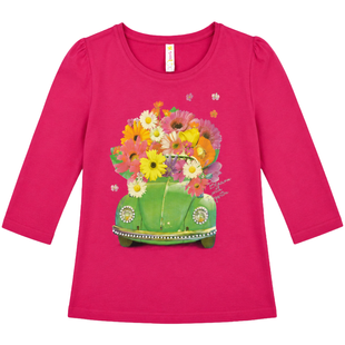 Reporter Young Girls' Teen Long Sleeve Top "Blossom with Reporter" 131-48G-47-630 Raspberry, 3/4 Sleeve, 146