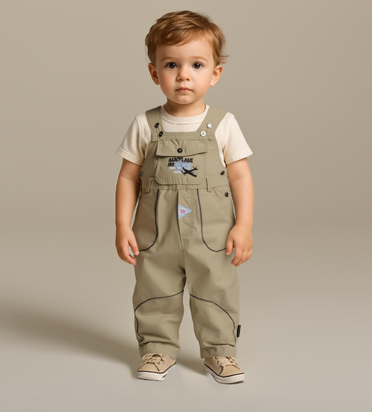 Pants-overalls for boys Wojcik Moj Samoliot beige, 68