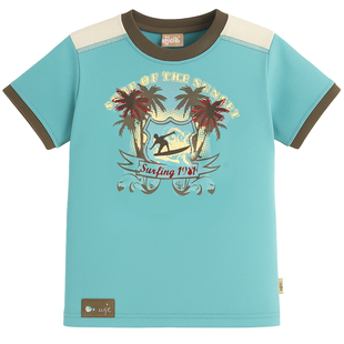 T-shirt for boys Wojcik Fala O Zachodzie Słońca green, 122