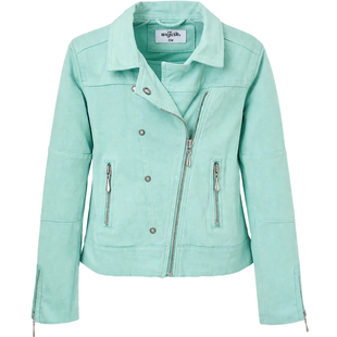 Girls&rsquo; denim jacket Wojcik "Dzikie Miasto" turquoise, 134