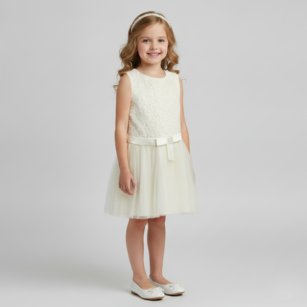 Wojcik Perlowe Impresje 1 Girls&rsquo; Cream Elegant Dress, 116