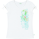 Girl's T-Shirt Pampolina 571140000 k96 White Knit Cotton with Watercolor Green Face Print and Rhinestones, 158