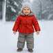 Winter jacket with pants for girls Wojcik "Male Krawiectwo" red with belt and faux fur, 80