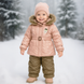 Winter jacket with pants for girls Wojcik "Sen Baletnicy" pink with faux fur, 74