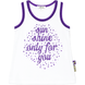 Girl's White Tank Top Wojcik "Slonce Tylko Dla Ciebie" with Purple Lettering and Rhinestones, 116