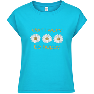 T-shirt for girls G-024 be happy turquoise, 146