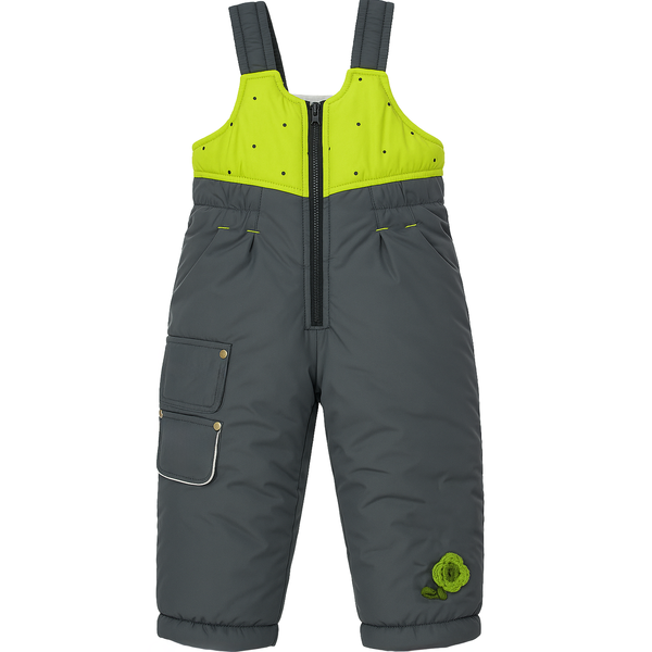 Winter jacket for girls Wojcik "Tajemnicze Drewko 1" lime green with faux fur, 80