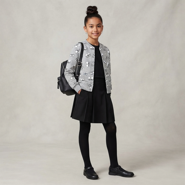 Girls&rsquo; grey bomber jacket with eye print G-001, 146