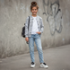 Girls&rsquo; grey bomber jacket with eye print G-001, 146