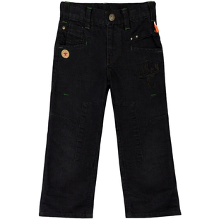Boy's Black Jeans "Trucizna i Anti.1" Wojcik with Decorative Stitching, 92