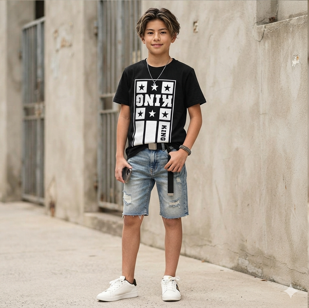 T-shirt for teenage boy King black, 170