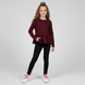 Girl's Tunic G-0011 Knitted Burgundy Melange with Peplum Hem, 146