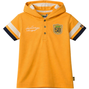 T-shirt for boys Wojcik Morskie Wyzwanie orange with hood, 98