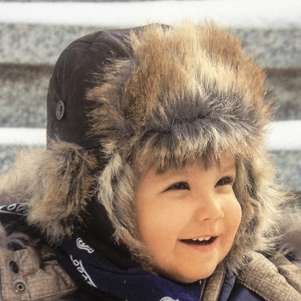 Wojcik Sezon Zimowy Boys' Winter Trapper Hat Navy Blue, 80