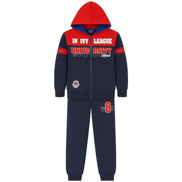 Boys' blue sports pants Wojcik Liga Bluszczowa 1, 140