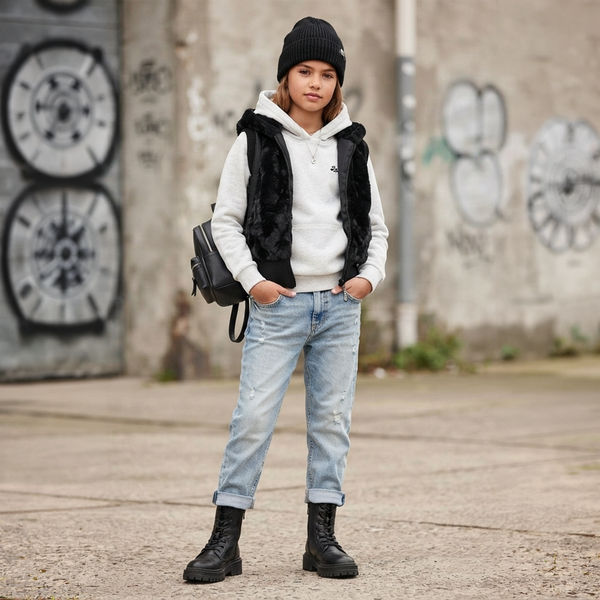 Girls&rsquo; faux fur black vest Reporter Young 133-56G-01-100, 146