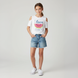 Girl's T-Shirt Wojcik "G-020" White Cold-Shoulder Cotton Top with Watermelon Print, 158