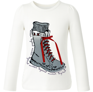 Girls&rsquo; Longsleeve Wojcik &ldquo;Zimowa Legenda&rdquo; cream with print, 104
