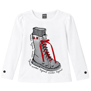 Girls&rsquo; Longsleeve Wojcik &ldquo;Zimowa Legenda&rdquo; cream with print, 104