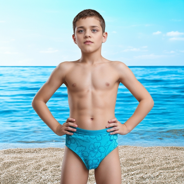 Swim trunks for boys Wojcik light blue, 122