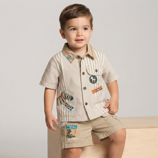 Shirt for boys Wojcik Moj Najleprzy Przyjaciel short sleeve beige, 74
