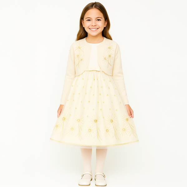 Wojcik Klara Girls&rsquo; Cream Elegant Sweater, 134