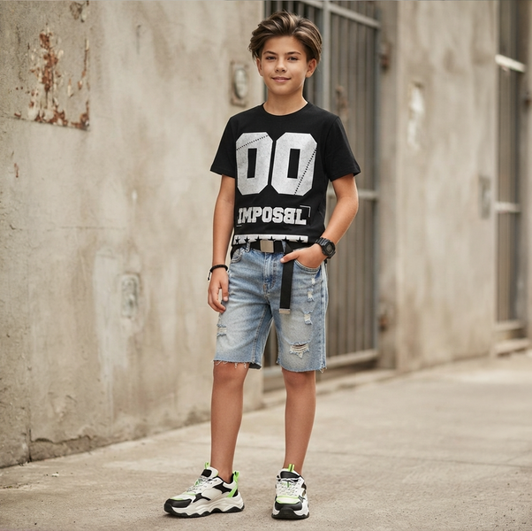 T-shirt for teenage boy Imposbl black, 176