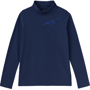 Girls&rsquo; turtleneck Wojcik Olivia navy blue with rhinestones, 146