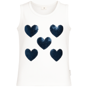 Tank top for girls Wojcik Lilly white with sequins, 140