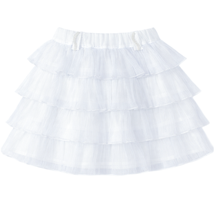 Girl's Skirt Wojcik "Piekna Roza" White Tiered Cotton, 122