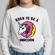 Лонгслів для дівчинки G-0045 кремовий з принтом Born to be a unicorn D7 фото 3