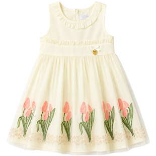 Wojcik Amelia Girls&rsquo; Cream Elegant Dress, 116