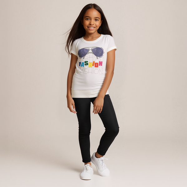 T-shirt for girls Wojcik Moda white, 128