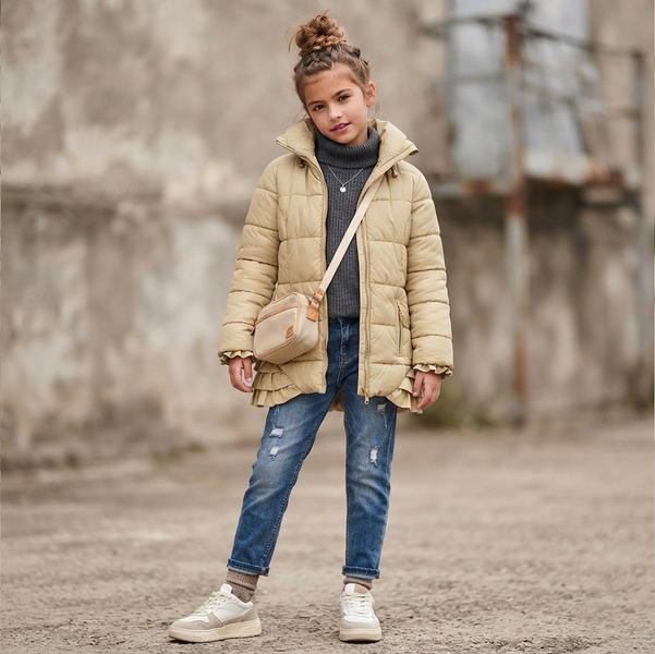 Autumn-Winter Jacket for Girls Wojcik Stylowa i Trendy Beige, 140