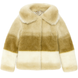 Faux fur coat for girls Wojcik "Wyjatkowy Klejnot" beige-brown, 140