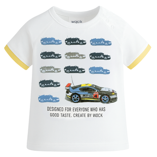 T-shirt for boys Wojcik Czas Na Wyscig print white, 80