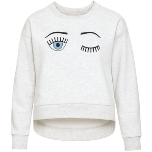 Girls&rsquo; light grey sweatshirt eyes G-028, 152