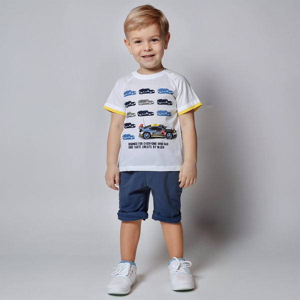 T-shirt for boys Wojcik Czas Na Wyscig print white, 80