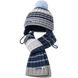 Boy's Hat and Scarf Set "Mis Tom" Wojcik Navy Blue with Blue Pom-pom, 98