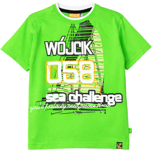 T-shirt for boys Wojcik Morskie Wyzwanie print light green, 104