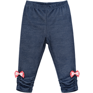 Girl's Leggings Wojcik "Kotek i serduszko" Blue with Bows, 86