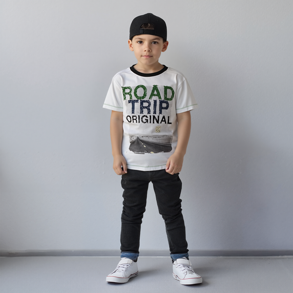 T-shirt for boy Wojcik Podroz white, 110