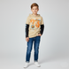 Boys' long-sleeved shirt with a hood "Eagle's Team" Voytsik beige, 146