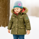 Winter Jacket for Girls Wojcik Kwiatowa Fasc.przyroda 1 Olive, 92