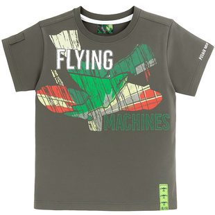 T-shirt for boys Wojcik Machiny Letajace 1 graphite, 92