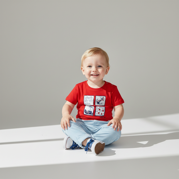 T-shirt for boys Wojcik Na Pokladzie red, 98