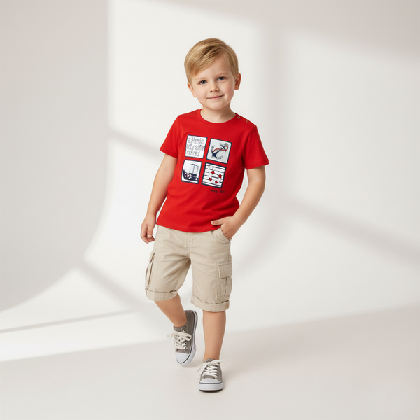 T-shirt for boys Wojcik Na Pokladzie red, 98